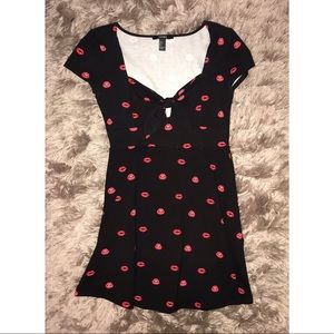 Lip pattern black dress from Forever21